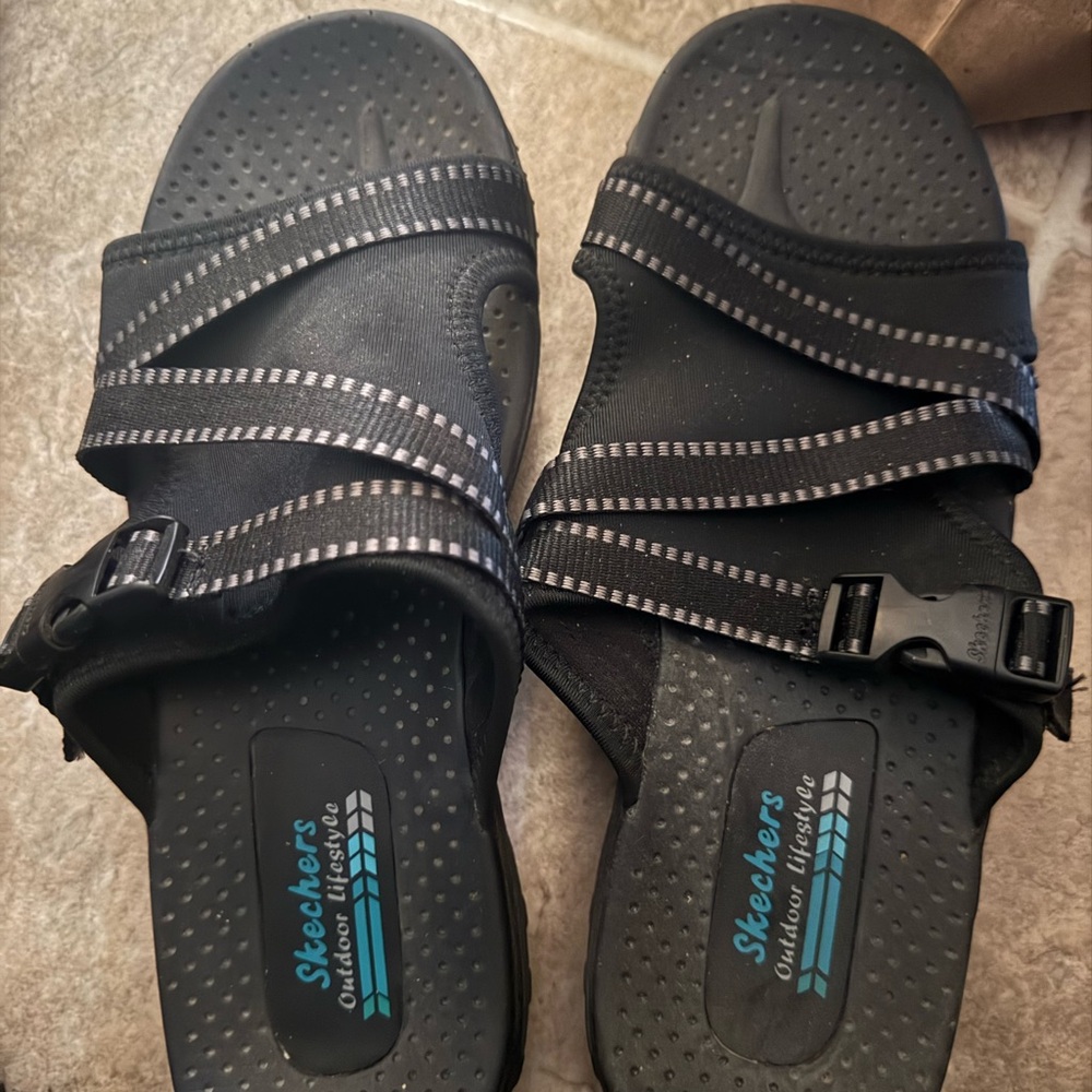 Skechers Black Slide Sandals
